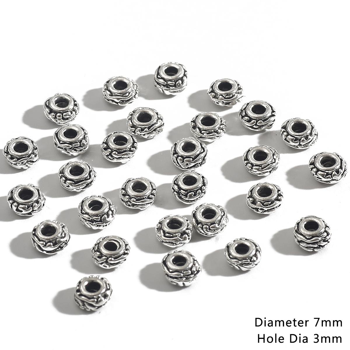 

30-200 шт. металлические бусины тибетские серебряные бусины-разделители для изготовления ювелирных изделий Европейский браслет DIY ремесленные фурнитура рождественские подвески 13 8mm 30pcs серебряный