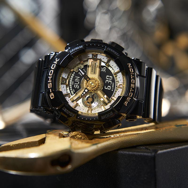 Casio G-Shock Limited Edition Fashion Waterproof Shockproof Magnetic Sports Watch Quartz Movement Resin Strap Unisex Watches Gold GMA-S110GB-1APR