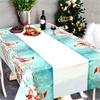 137x274cm Christmas Tablecloth PE Plastic Waterproof Oil-proof Rectangular Table Cover Cloth Christmas Table Decoration