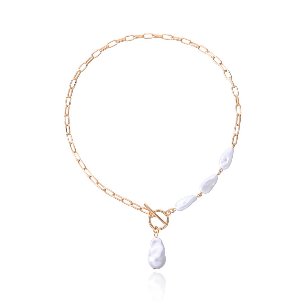 Europe, America, special-shaped simple water drop pearl pendant necklace women, personalized creative fashion trend accessories