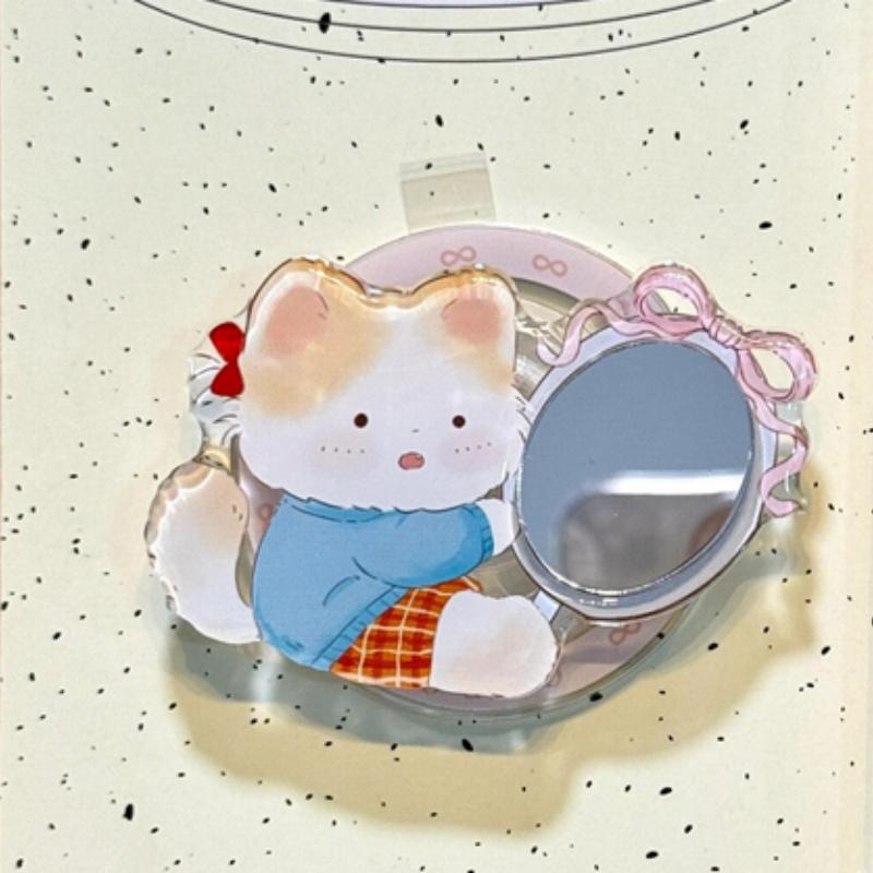 Korean Cute Kitten Puppy For Magsafe Magnetic Phone Grip Tok Griptok Stand For iPhone 16 Wireless Charging Case Ring Holder