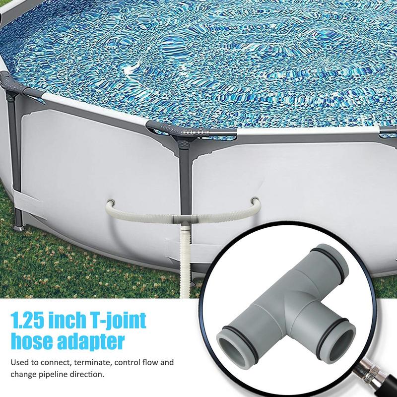 Poolschlauchverbinder 32mm T-förmig Schwimmbadfilterpumpe Rohrverbindung Poolzubehör Universal Pool 1,25 Zoll Schlauchverbinder