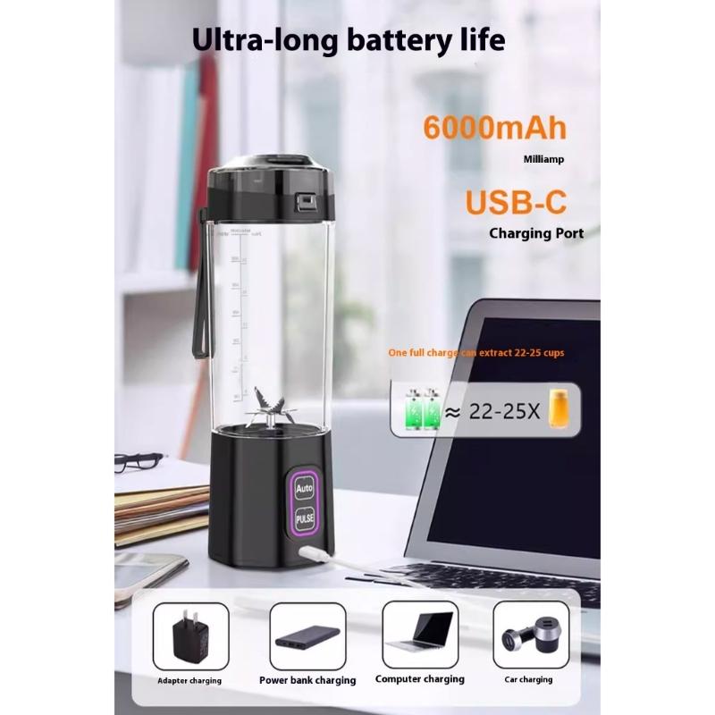 360W Portable Electric Blender Rechargeable Cordless Juicer Powerful Juicer Cup 700ml For Smoothie Juice Food Mixing