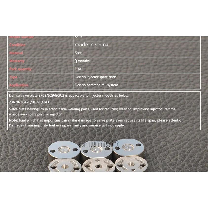 4Pcs SF03# Diesel Injector Orifice Plate 529# SF03 BGC2 Control Valve for Common Rail injectors 23670-30420 23670-0L090