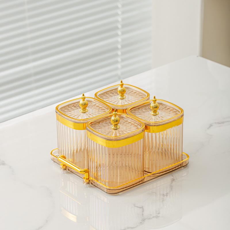 Conjunto Elegante de Armazenamento de Temperos: Saleiro e Potes de Especiarias