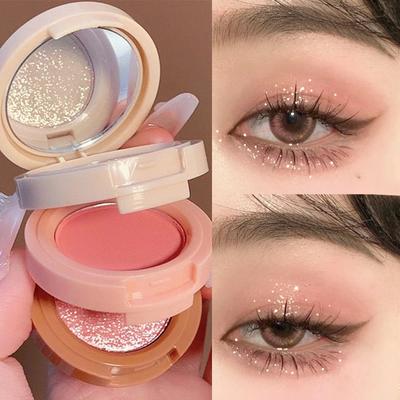 Neue 3 In 1 Glitter Lidschatten Highlighter Rouge Palette Matte Perlglanz Multifunktionale Schimmer Augen Gesicht Make-Up Kosmetik Werkzeug