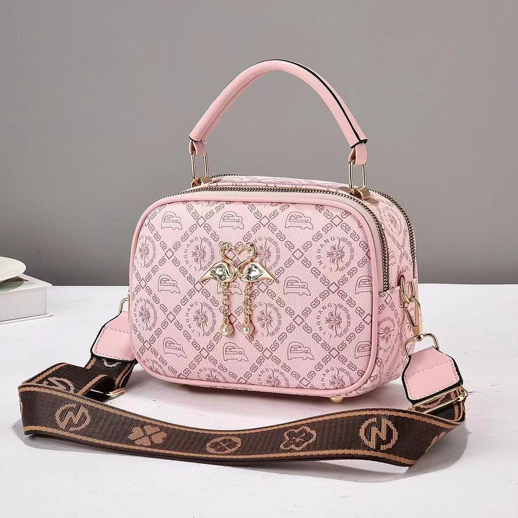 Die Neue Tasche Damen Einfacher Druck Freizeit Senior-Sinn Alle Schultertasche Damen Kleine Quadratische Tasche Hand Umhängetasche