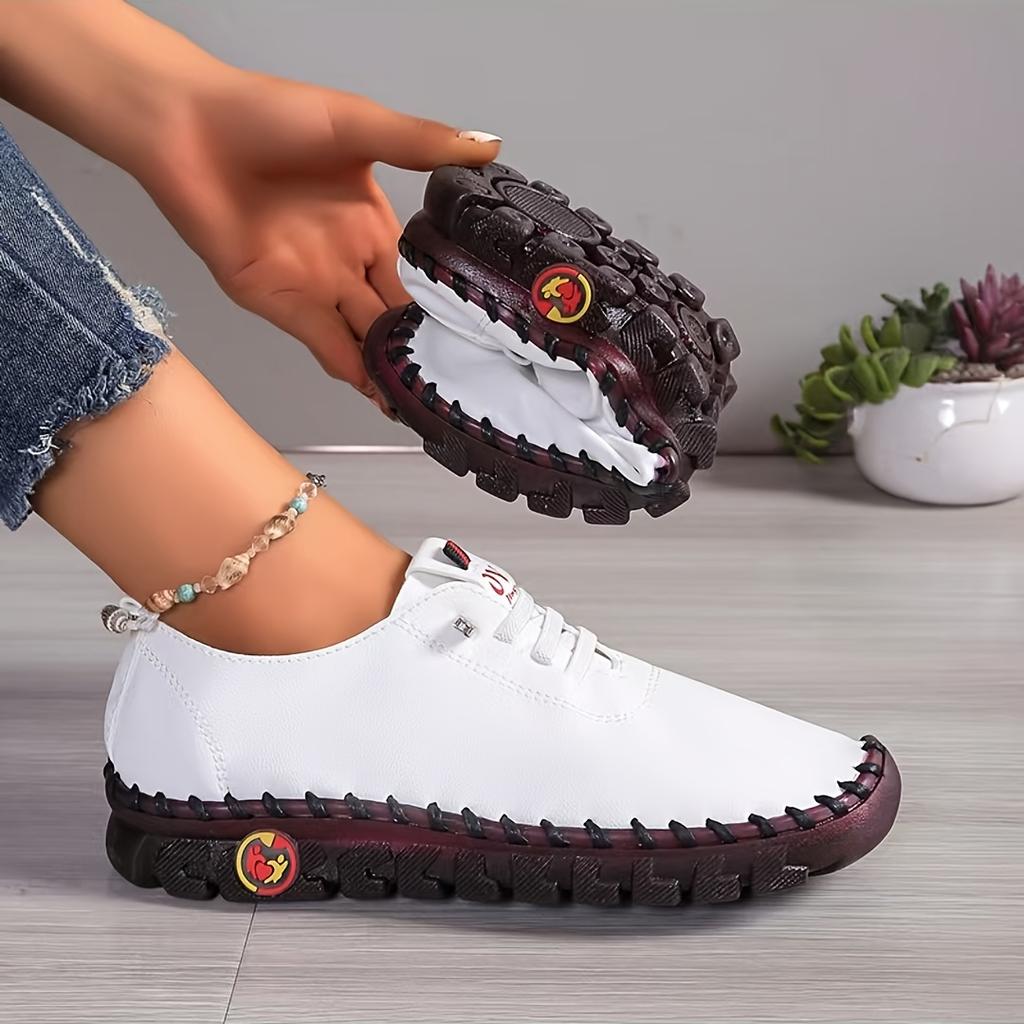 Women's Minimalist Low-Top Sneakers - Round Toe Comfortable Lace-Up Shoes, Soft & Cushioned Rubber Sole Casual & Dressy Outfits for Women