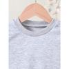Cartoon Space Print Crew Neck Sweatshirt - Fabric Casual Active Pullover for Children - Regular Fit Applique Alphabet Pattern