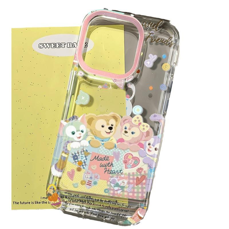 Cute Duffy Bear Soft Cartoon Case for iPhone 16/14/13/12 Pro Max/XR/XS