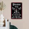 Iron Pirate Skull Metal Sign Bar Pub Wall Decor Weatherproof Plaque