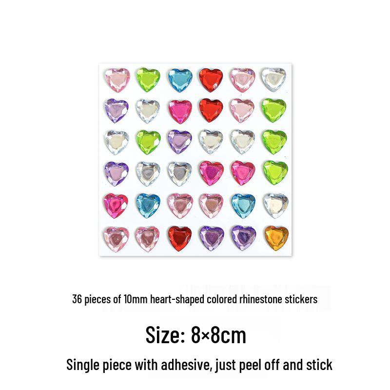 Gem Stickers: Kids' 3D Acrylic Crystal DIY Rhinestone Decorations, Colorful Cross-Border Designs for Girls