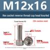 Yigu Yigu 304 Stainless Steel Reverse Thread Knurled Hex Socket Cup Head M6-M12 Screws