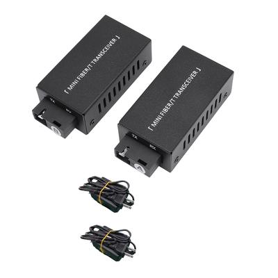 Ethernet Medienkonverter 25km 100M Singlemode Tx1310nm Rx1550nm SC DC5V1A Mini Glasfaser