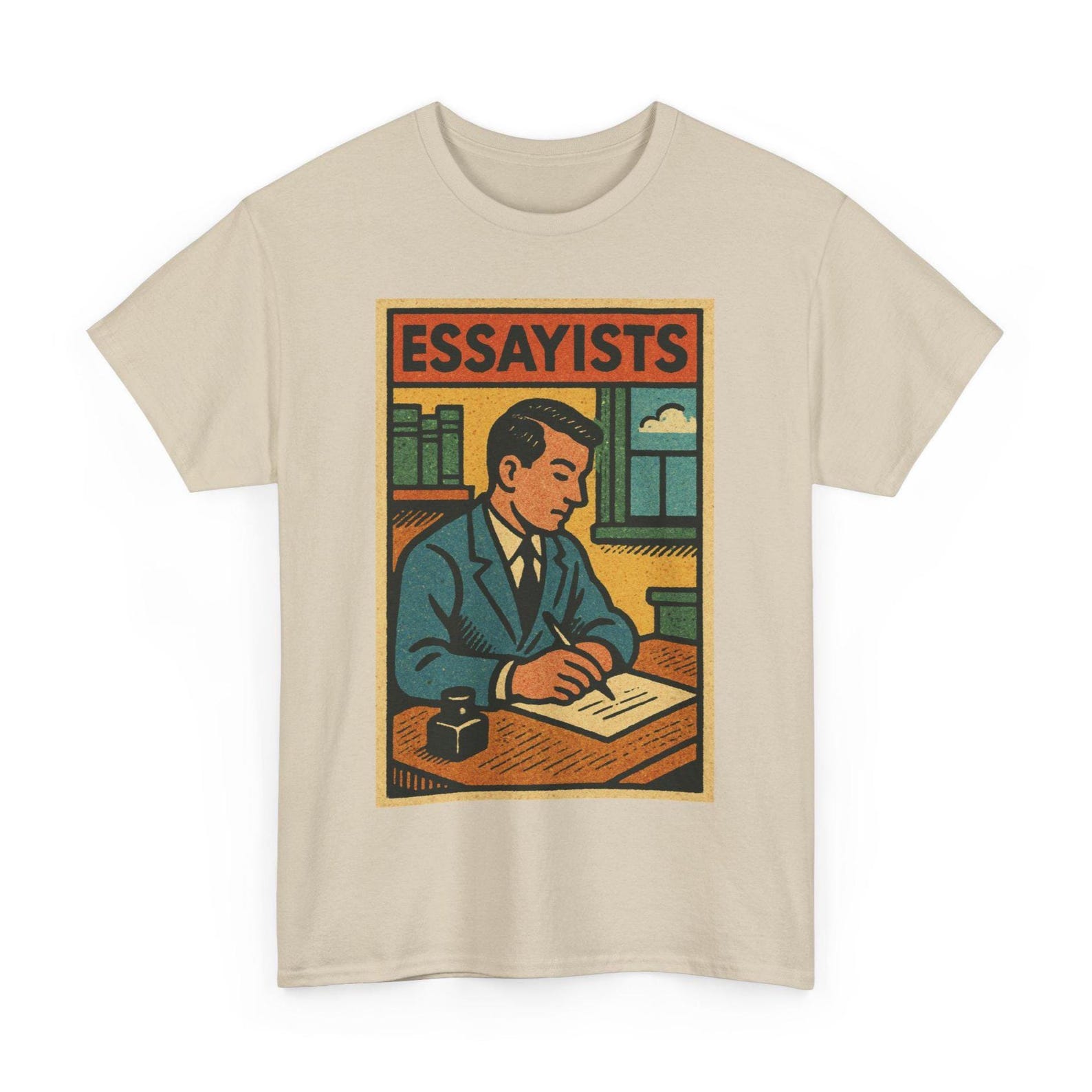 Essayist T-Shirt: Retro Comic Style Writer Tee 4XL