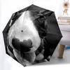 1pc dog Umbrella Portable Folding Umbrella Iron Frame Hole Bone Structure Outdoor Home Umbrella