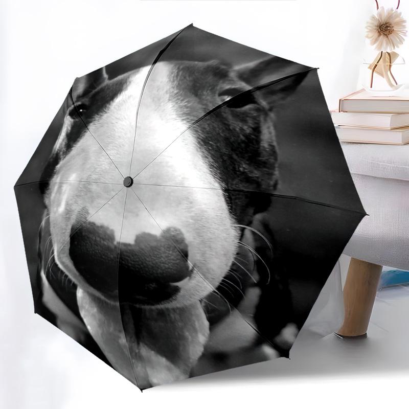 1pc dog Umbrella Portable Folding Umbrella Iron Frame Hole Bone Structure Outdoor Home Umbrella