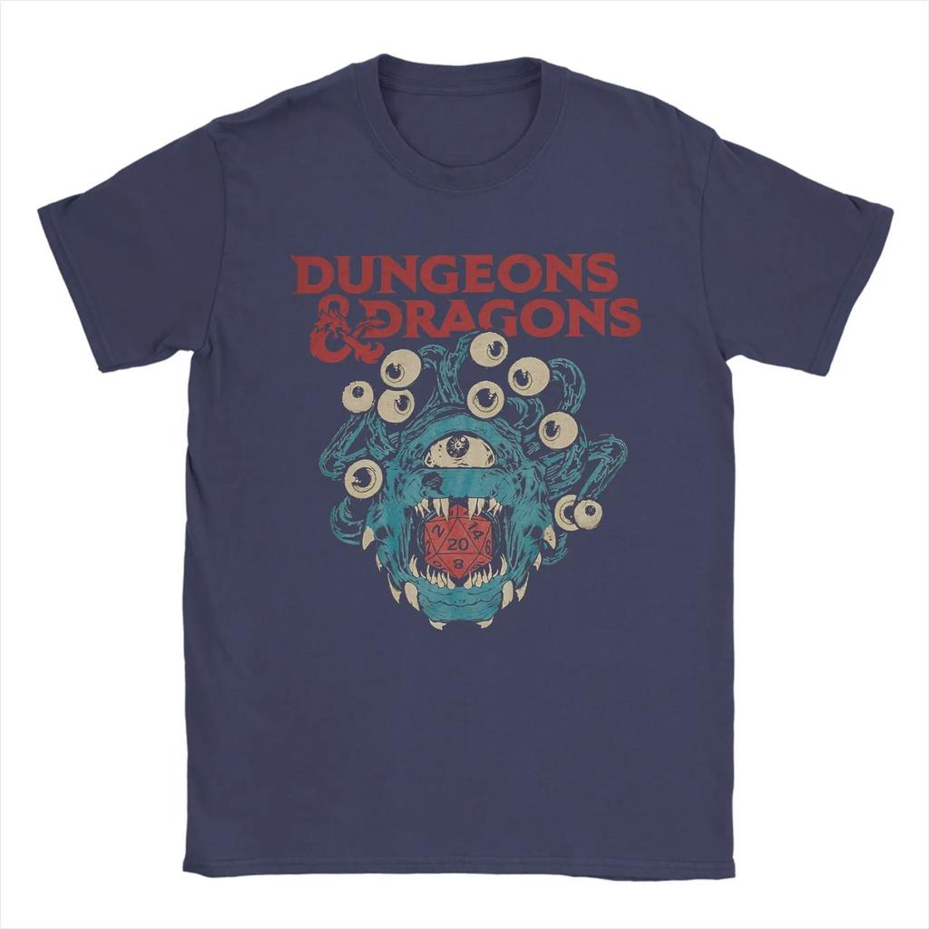 Men's T-Shirts Dungeon Dragon DnD Vintage 100% Cotton Tee Shirt Short Sleeve T Shirts Crew Neck Short Sleeves Plus Size Loose