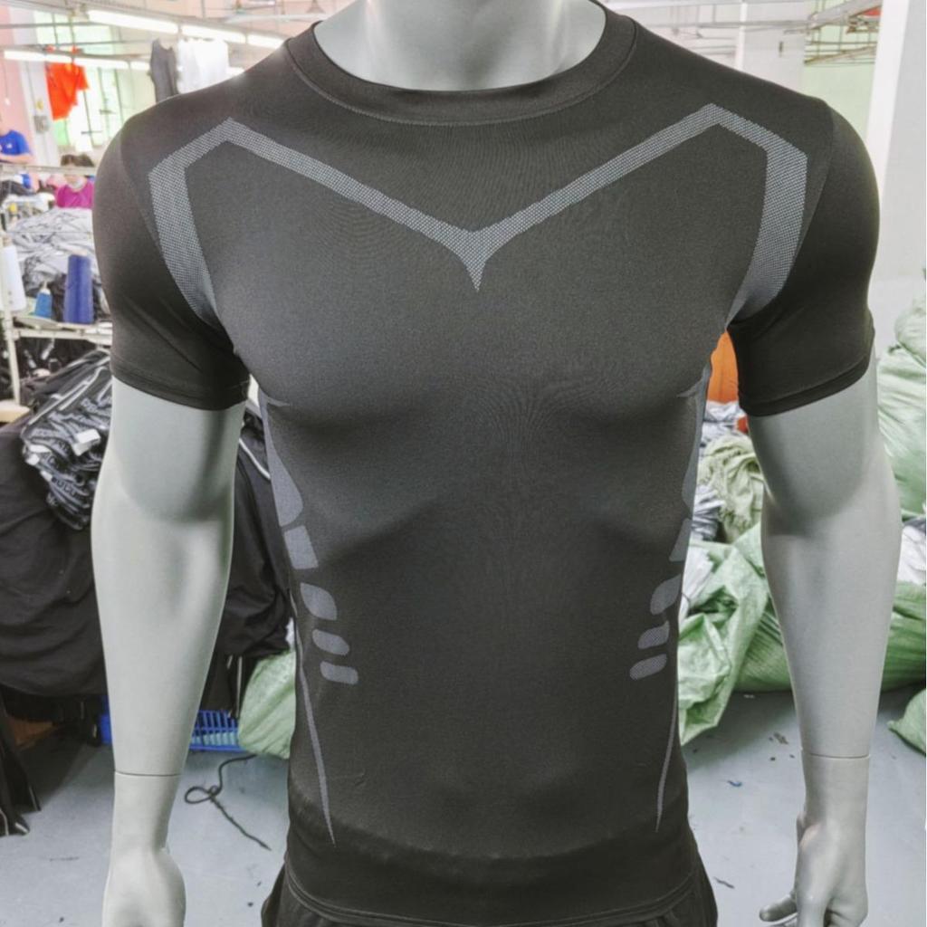 Men's Sci-Fi High Elasticity Quick-Dry Sports Set - Breathable, Tight Fit for Running & Basketball