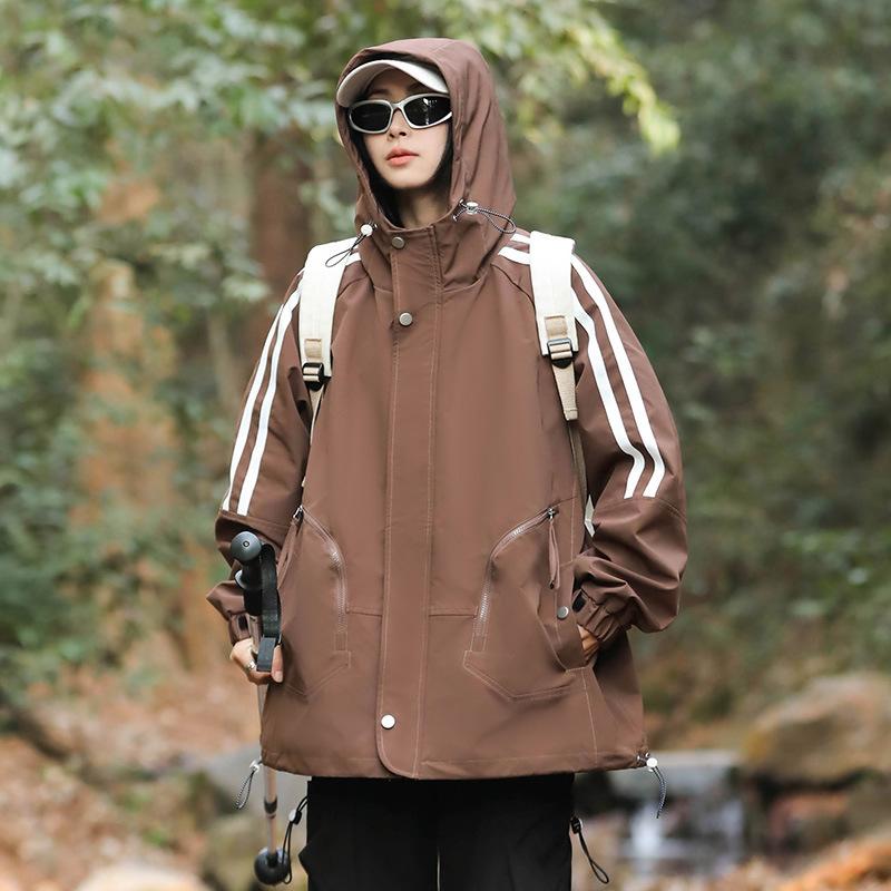 

Весна и осень Новая ветрозащитная куртка Tooling Куртка с капюшоном Спортивная мужская свободная верхняя часть Charge XXXXL темно-коричневого