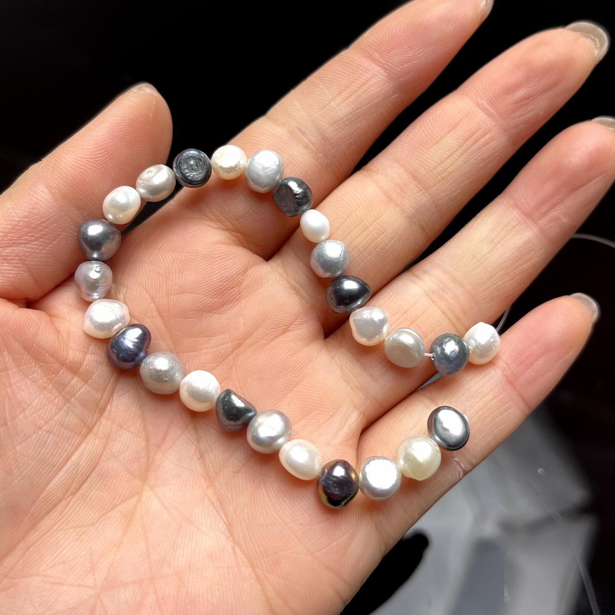 

1 нить, искусственные жемчужины, винтажные нерегулярные свободные разделительные бусины, 0,7-0,8 см, для самостоятельного изготовления ожерелья, браслета, аксессуаров для ножного браслета, изготовление ювелирных изделий 18 см 1String/7-8mm-18cm разноцветн