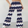 Women's Casual High Waist Flare Pants, Geometric Pattern Print Streetwear Bell Bottom Trousers