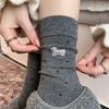 Damen Herbst und Winter Warme Verdickte Cartoon Dackel Hund Gestickte Gepunktete Wolle Trommelplüsch Socken
