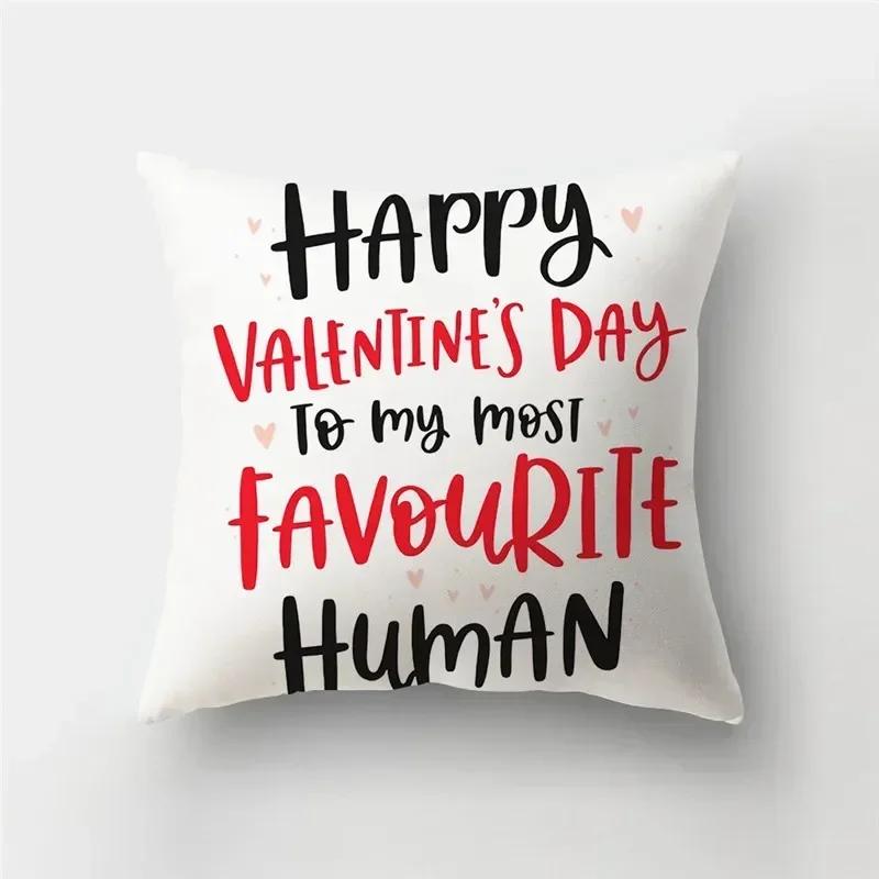 45*45cm Red Pink Heart Pillowcase Home Decor Seat Living Room Sofa Pillowcase Valentines Day Love Cushion Cover