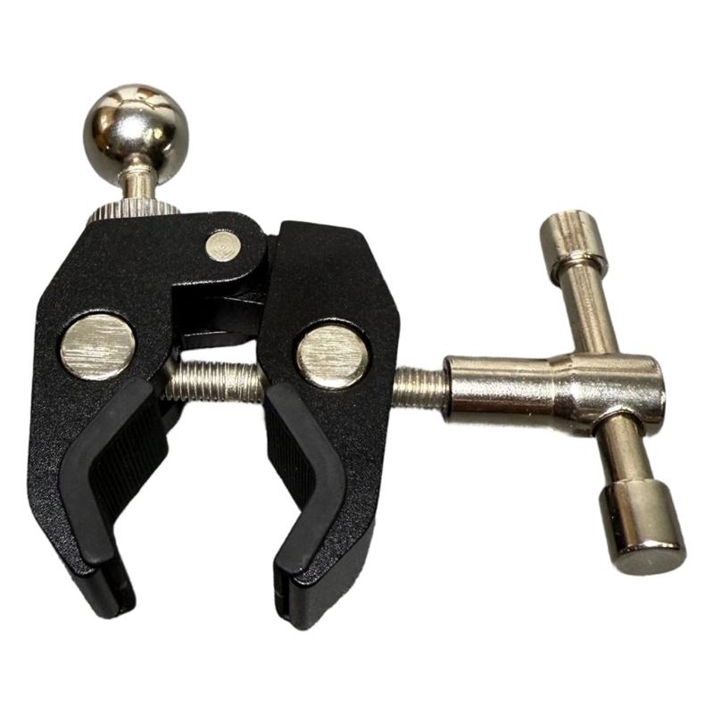 Aluminum Clamp With Double Ball Head Clamp 1/4inch Threaded Video Mount for Action Camera Monitor LED Light Accessories