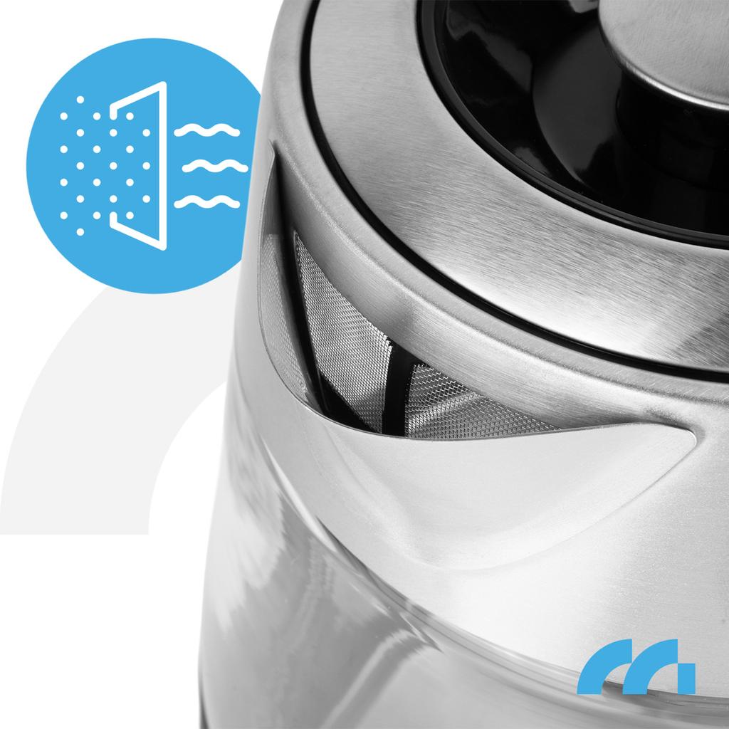 Electric Glass Kettle With Temperature Control Keep Warm 1.7L 2200W Boily5000-Bl
