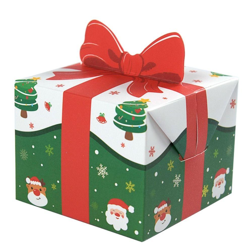 10Pcs 3D Bowknot Mini Christmas Packaging Box Funny Xmas Supplies  Gift Packaging