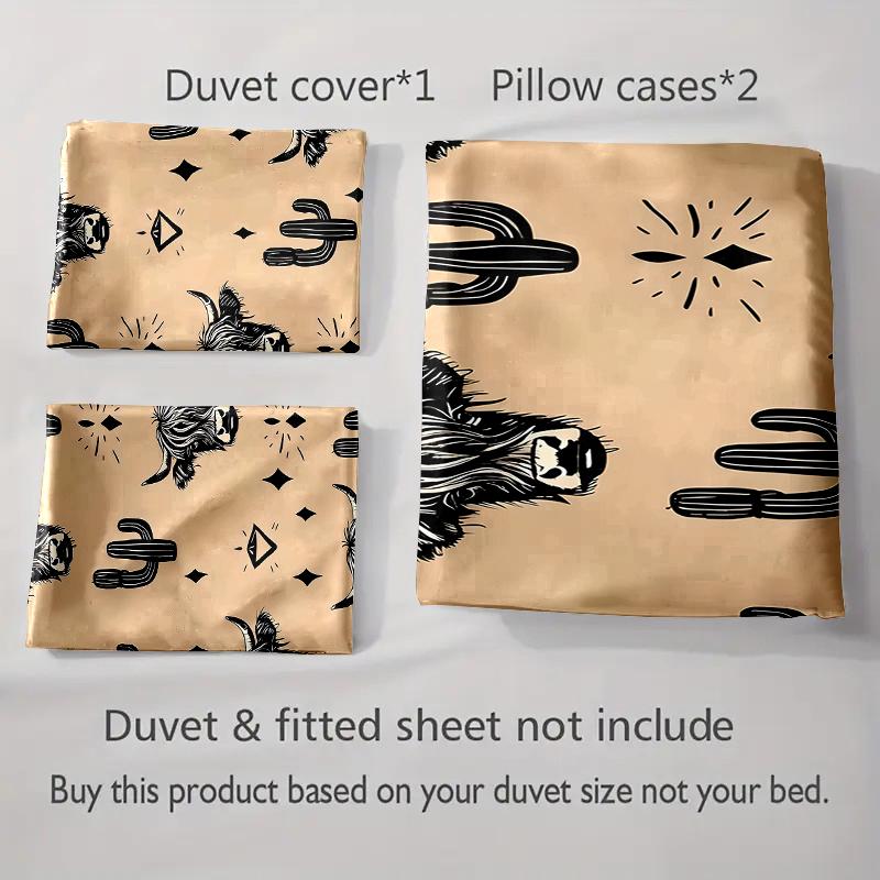 Cactus cow skulls Bedding Duvet cover sets Duvet covers Pillowcases gifts (1 * Duvet Cover 2 * Pillowcases, without duvet insert)