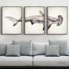 Marine Animals Canvas Paintings Great White Shark Posters and Prints Killer Whale Wall Art Picture for Home Decoration No Frame