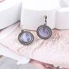 1 Pair Boho Big Round Stone Drop Earrings Women Girls Ear Jewelry Carved Vintage Tibetan Earrings