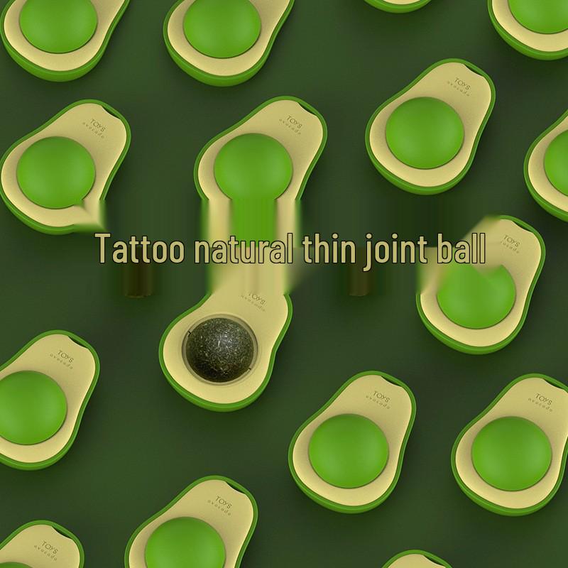 Avocado Catnip Ball Toy: Self-Play Teaser & Lickable Treat for Cats