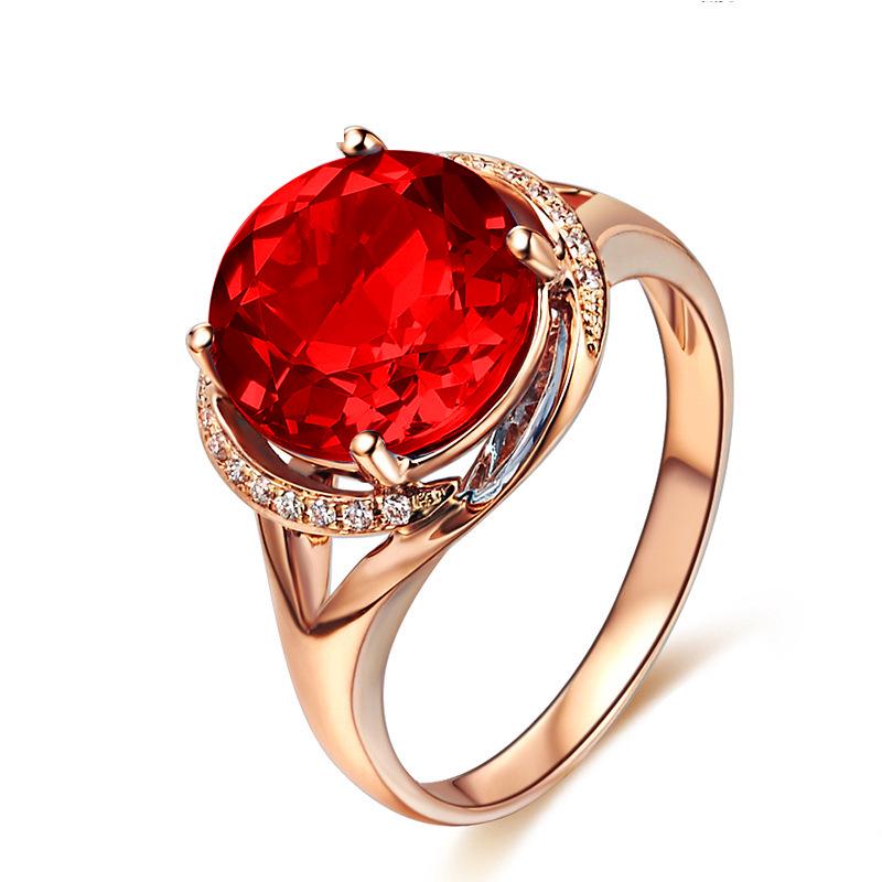 Adjustable Swiss Blue Topaz Ring in 18K Rose Gold Plating - Women's Engagement Jewelry