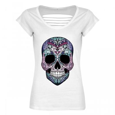 Camiseta Amaranthine Sugar Skull Razor Back para mujer/mujer