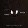 Adjustable Hand-Woven Hetian Jade Pendant Lanyard in Red and Black for Men and Women - Emerald Necklace Rope