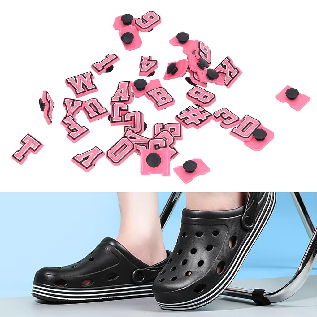 37Pcs Letter Shoe Charm Number Pattern PVC Lovely Shoes Charm Decoration Accessory Bright Color Shoe Charm Shoe Charm Accessory
