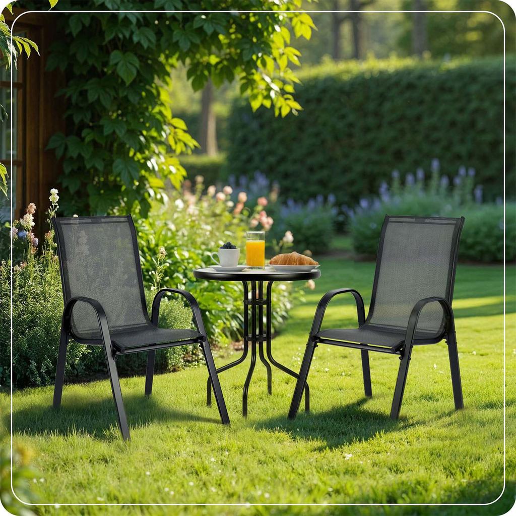 Sofotel So-981 Round Garden Table And 2 Garden Chairs Set