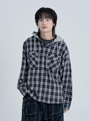 INEXCIS Amber Check Hoodie (Black)