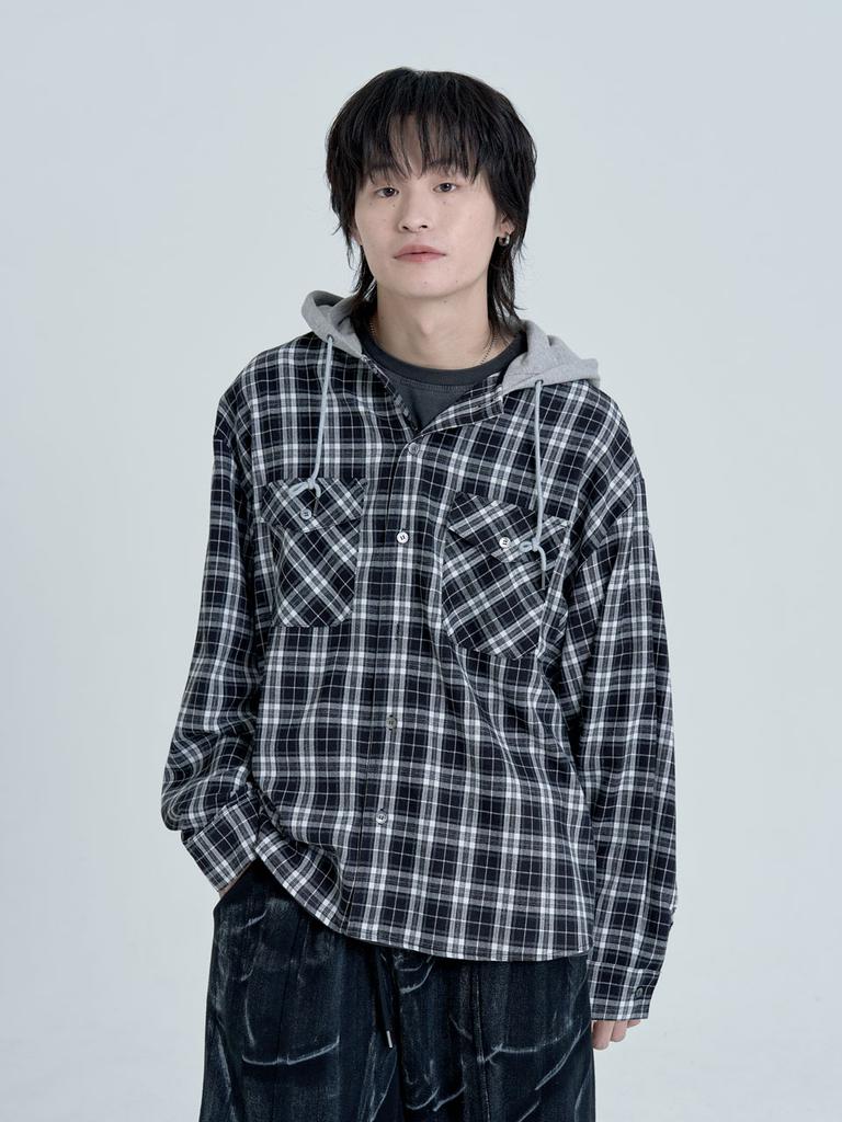 INEXCIS Amber Check Hoodie (Black)