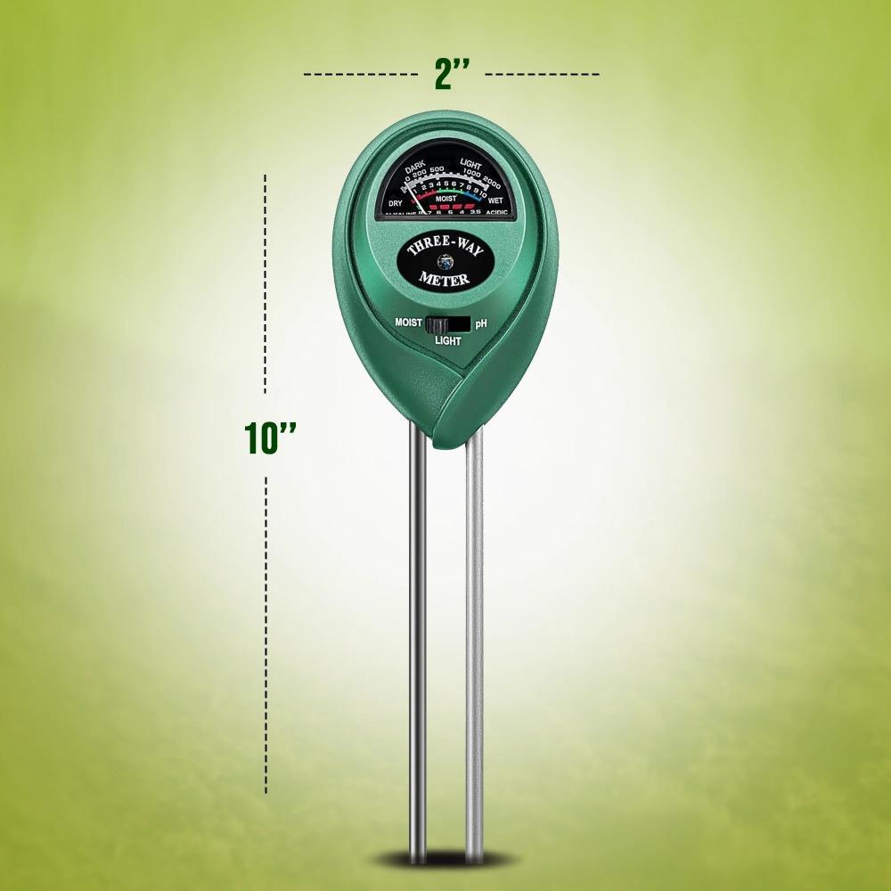 2 Pack Soil Sensor, 3 in 1 Moisture,Water, Light & pH Meter for Plants, Garden, No Batteries Required