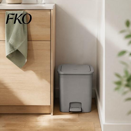 Double Open Lid Wastebasket Pedal Trash Can, with Dual-mode Lid, Easy Access Garbage Compact Recycling Bin Odor-proof Slim Solid Color Waste