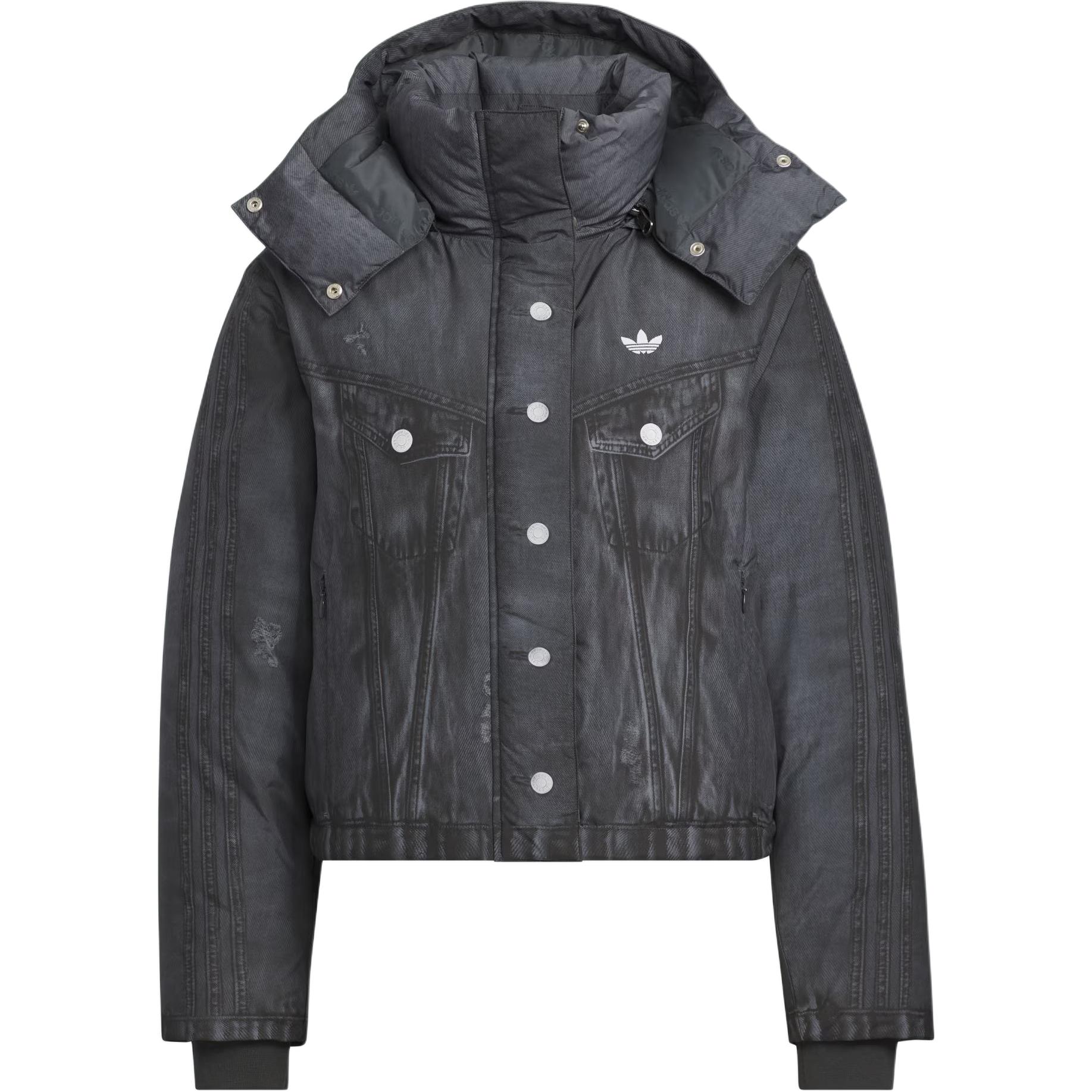 

Adidas Originals FW25 FK Denim Crop Sports Warm Zipper Long Sleeve Down Jacket Women Jacket KC2634 S