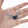 Devil Wing Heart Necklace Retro Hip Hop Style Pendant for Birthdays Anniversary Christmas Gothic Cosplay Punk Costume
