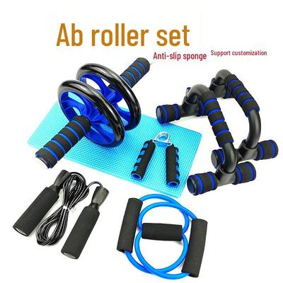 Bauchtrainer & Liegestützgriffe Set: Bauchmuskelroller & Handtrainer