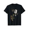 Vintage Microphone Music Notes Graphic Tee Soft Cotton Short Sleeve T-Shirt for Men Daily Wear