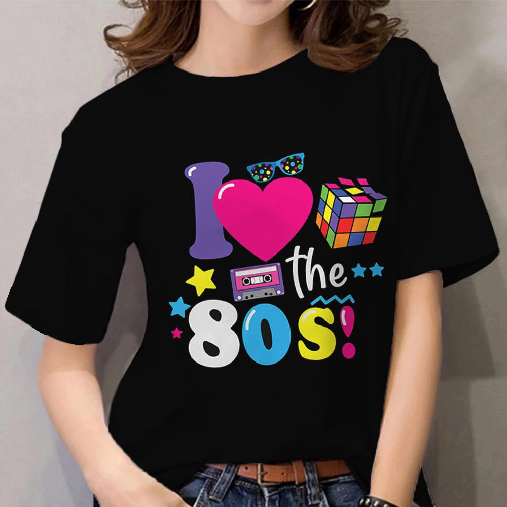 

Забавная футболка для женщин, модная женская одежда с круглым вырезом, топ 80-х годов, граффити, уличная женская футболка, повседневная летняя женская футболка 5XL