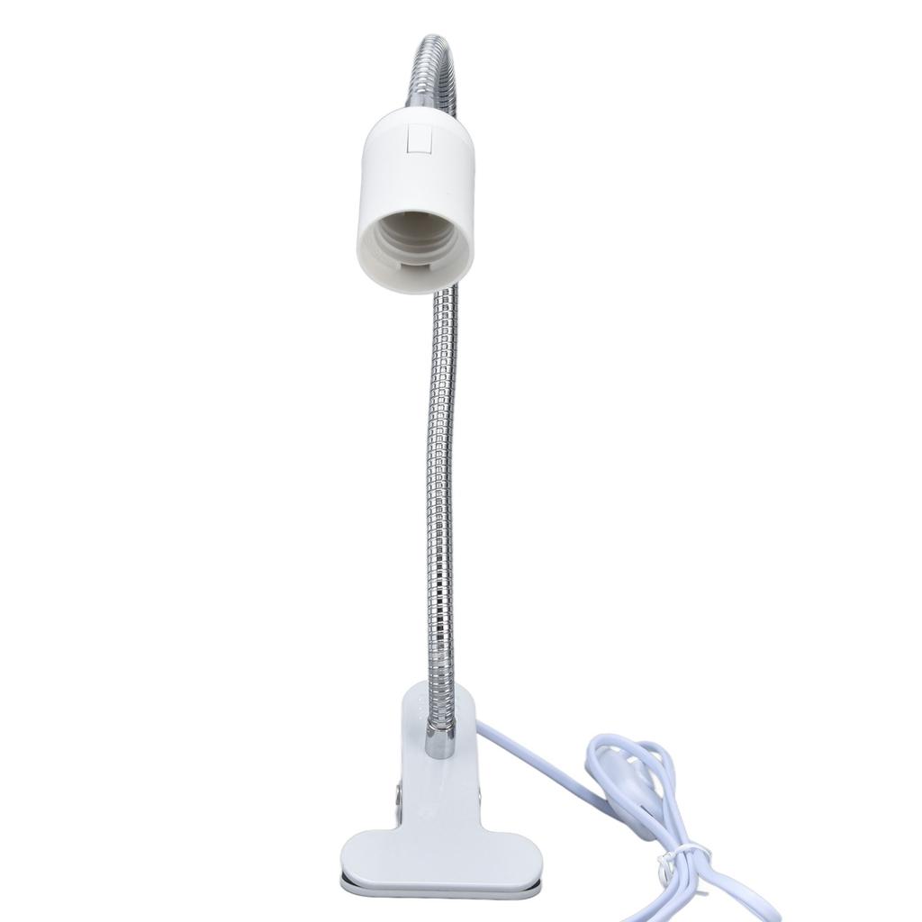 Weißer Tischlampenhalter E27 E26 Einzelner weißer Kopf 360 Grad verstellbar Langlebiges Material Klemmlampenhalter 100-240VEU